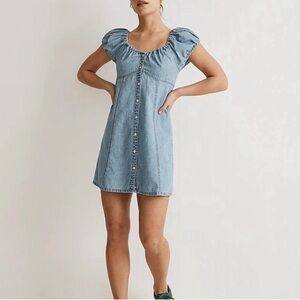 Madewell Denim Margie Mini Dress in Bevy Wash | NWT